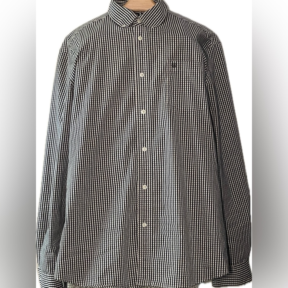 Chaps button down shirt. Black and white